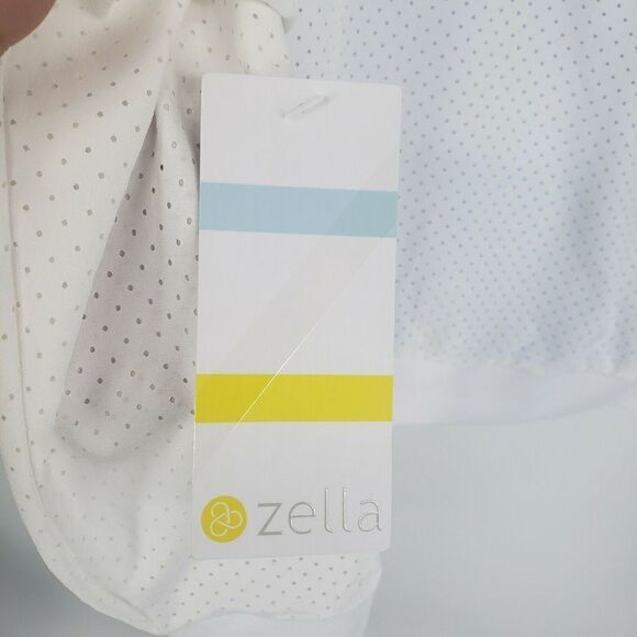 Zella Girl White Jacket Athletic Batwing Full Zip 10 12 Gym Perforated New - Picture 5 of 12